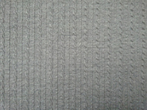 アランシャーリングジャガード ニット生地（98cm巾×45cm･グレー） 5枚目の画像