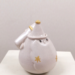 ホワイトクリスマス♡白いサンタ　プレゼント　陶器 4枚目の画像