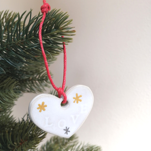 クリスマス オーナメント ハート 陶器 その他インテリア雑貨 つちもの