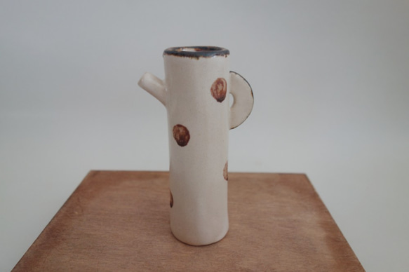 水差しみたいな一輪挿し 水玉 ドット 陶器 一輪挿し・花瓶・花器