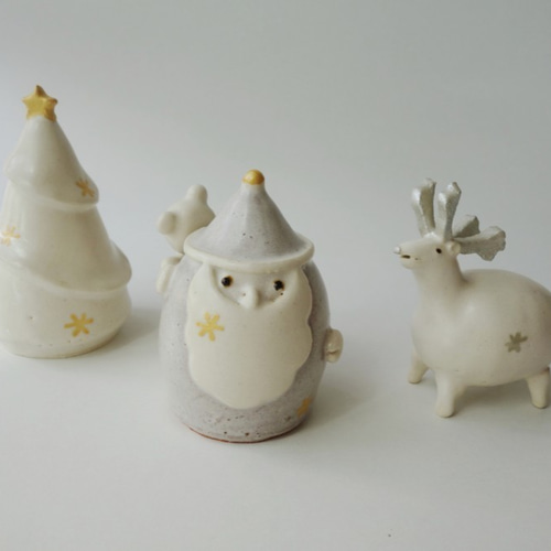 ホワイトクリスマス 白いツリー 陶器 その他置物 つちもの製作所 ホワイトクリスマス 白いツリー 陶器 その他置物 つちもの製作所