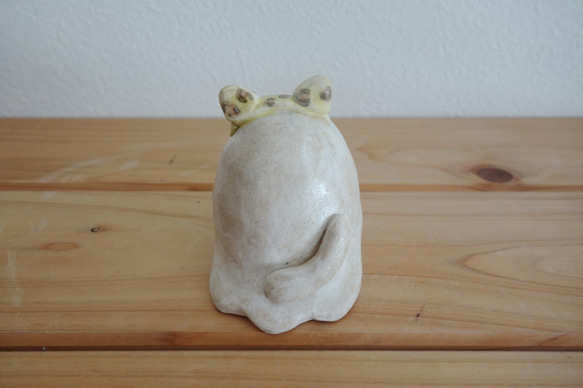 ばけりゃーた　リングホルダー　陶器　おばけ　猫耳　ハロウィン 5枚目の画像