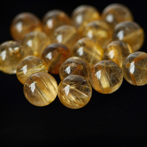 ゴールドルチルクォーツAA++ 11mm ラウンドビーズ 1粒 天然石 天然石