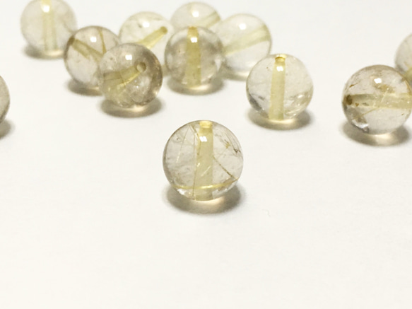 ゴールドルチルクォーツAA☆10mm×2粒【粒売り対応可】 天然石