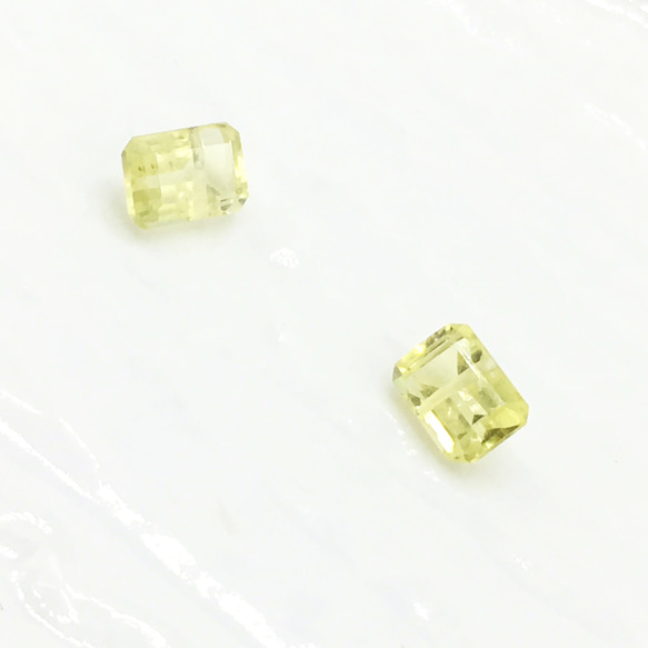 宝石質レモンクォーツAAA☆レクタングルファセットカット7mm×5mm×1粒 2枚目の画像