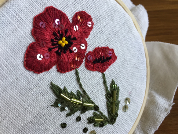 ヒナゲシキット coquelicot 刺繍キット オートクチュール 3枚目の画像