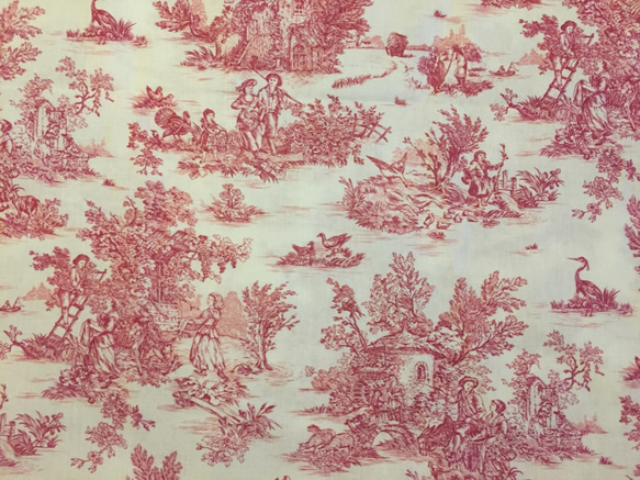 トワルドジュイ布  Toile de Jouy 小柄 1枚目の画像