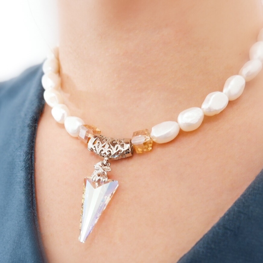 スワロフスキー淡水パールネックレス(送料込み！