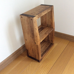 ヒノキ無垢材】3段カフェシェルフ13cmタイプ アンティーク キッチン