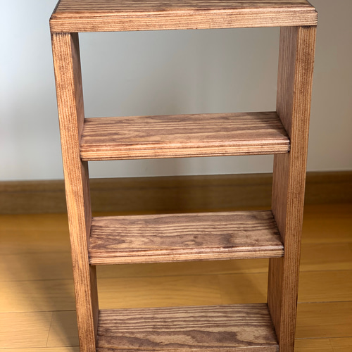 無垢材】3段カフェシェルフ キッチンラック 棚・シェルフ