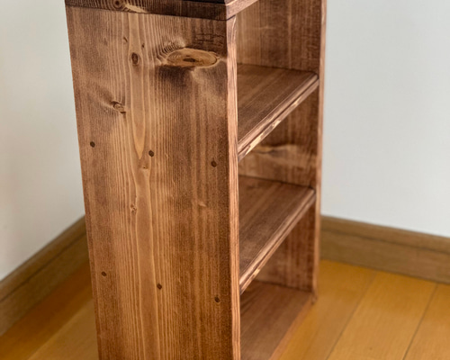 無垢材】L型カフェシェルフ アンティーク キッチンラック