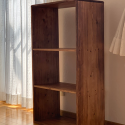 【ウォルナット】3段カフェラック　アンティーク　本棚　ブックラック ウォルナット】脚付き3段カフェラック アンティーク 本棚 ブック