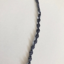 レース糸♡リングで繋ぐネックレス 白グレー 5枚目の画像