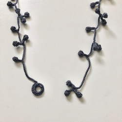 レース糸♡まる飾りのネックレス グレー 5枚目の画像
