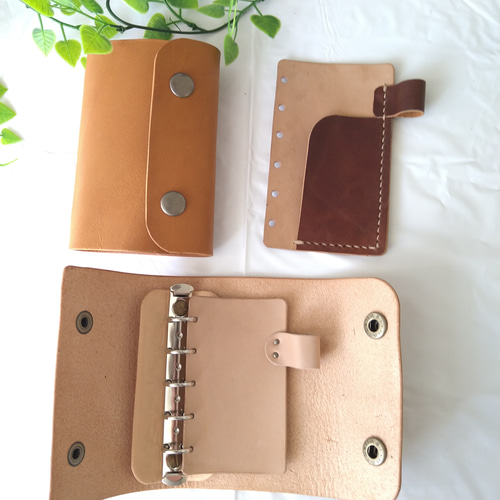 真鍮と本革のシステム手帳 フラップ】 ミニ5穴 マイクロ5 M5