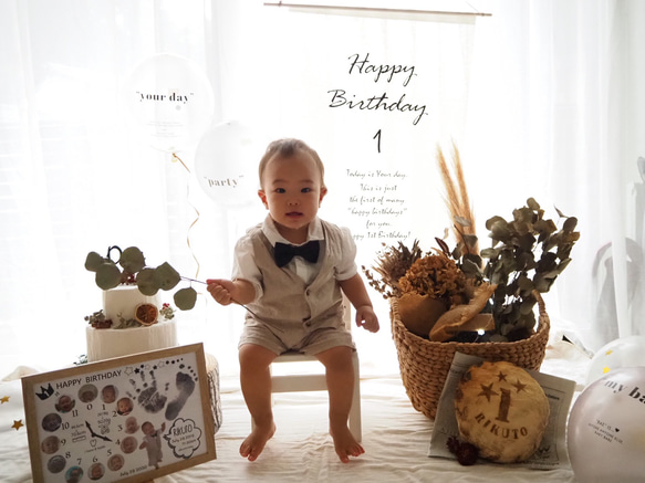 【再販2点】1歳誕生日　タペストリー 3枚目の画像