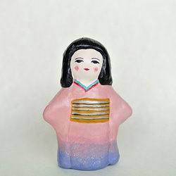 市松人形らしきひと（ピンク青） 1枚目の画像