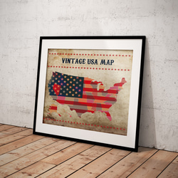アメリカン星条旗MAP ポスター 2枚目の画像