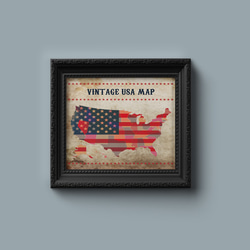 アメリカン星条旗MAP ポスター 3枚目の画像