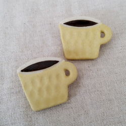コーヒーカップブローチ(檸檬) 2枚目の画像