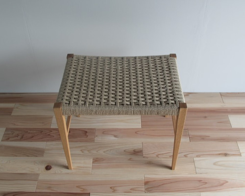 ペーパーコードのスツール大 オーク無垢材 椅子（チェアー）・スツール