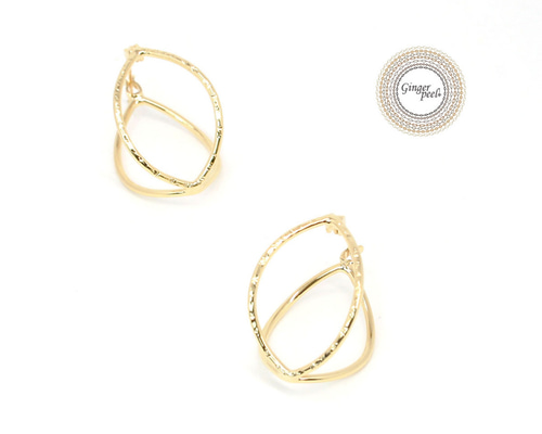 14kgfピアス[立体リーフ] ピアス（フープ） Ginger peel 通販 3611242