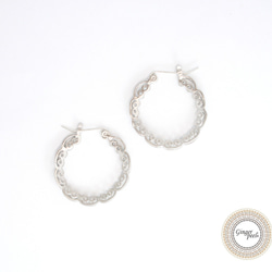 sv925ピアス[Antique lace hoop/SILVER] 2枚目の画像