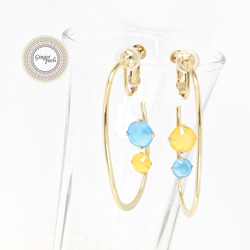 イヤリング[Airy bijou hoop/Sky＆Yellow] 2枚目の画像