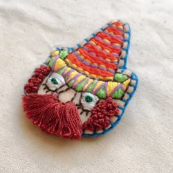 メキシカン ソンブレロ mexico ヒゲ sombrero 南米 ブローチ 刺繍 手刺繍 フエルト 3枚目の画像