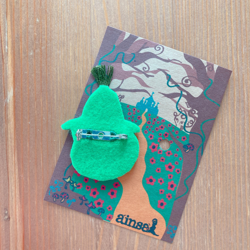 OZ オズの魔法使い カカシ 童話 おとぎ話 ブローチ 刺繍 手刺繍