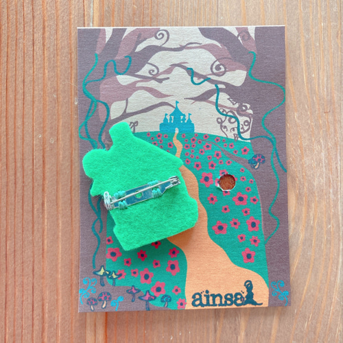 OZ オズの魔法使い ブリキの木こり 童話 おとぎ話 ブローチ 刺繍 手