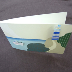 海の冬景色ブローチ【灯台と船】1 3枚目の画像