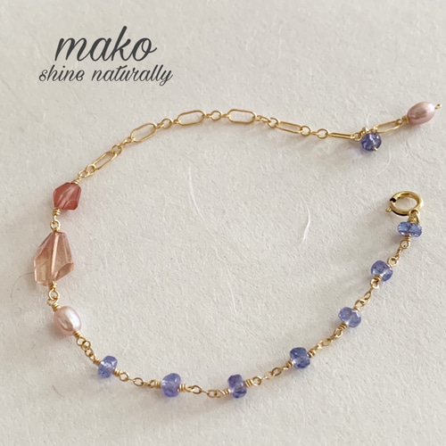 14kgfアンデシンラブラドライトブレスレット