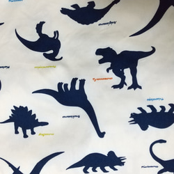 恐竜H（オフホワイト）90～160cm  子供用エプロン【首回り・腰回りの紐選択可】 13枚目の画像