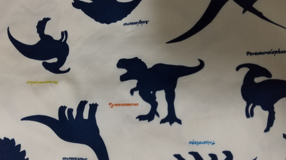 恐竜H（オフホワイト）90～160cm  子供用エプロン【首回り・腰回りの紐選択可】 14枚目の画像