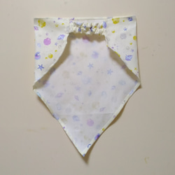 子供用三角巾　ゴム紐付　パール（クリーム色） 4枚目の画像