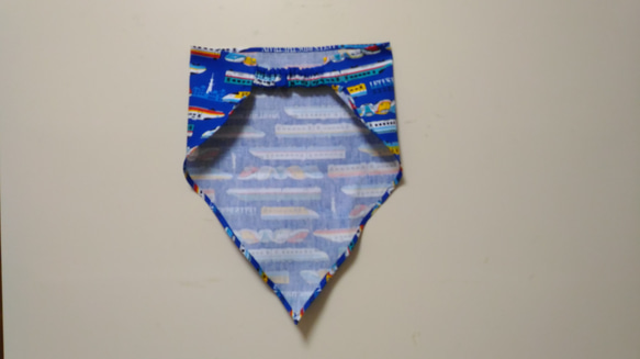 新幹線A（青）子供用三角巾　ゴム紐付 7枚目の画像