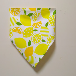 レモン（イエロー）子供用三角巾　ゴム紐付 3枚目の画像