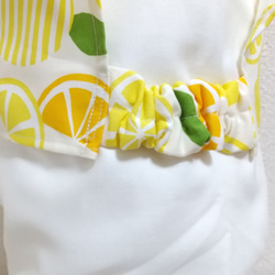 レモン（イエロー）子供用三角巾　ゴム紐付 5枚目の画像