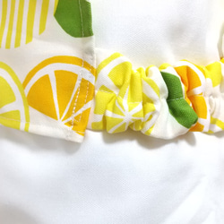 レモン（イエロー）子供用三角巾　ゴム紐付 6枚目の画像