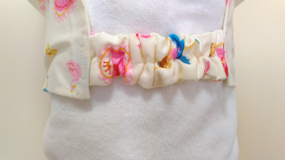 子供用三角巾　ゴム紐付　バレリーナ（クリーム色） 5枚目の画像
