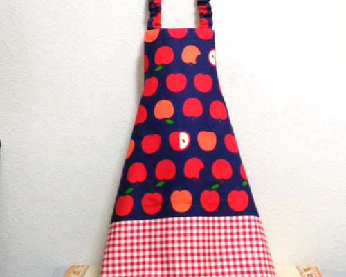 3 ヴィンテージエプロン いちご りんご 生地 リメイク エプロン USA 3