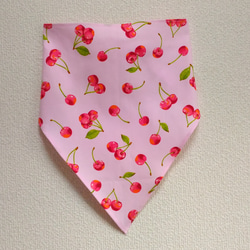 子供用三角巾　ゴム紐付　さくらんぼ（ピンク） 3枚目の画像