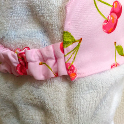 子供用三角巾　ゴム紐付　さくらんぼ（ピンク） 5枚目の画像