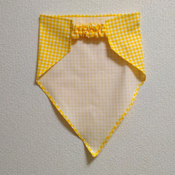 チェック柄　子供用三角巾　ゴム紐付 18枚目の画像