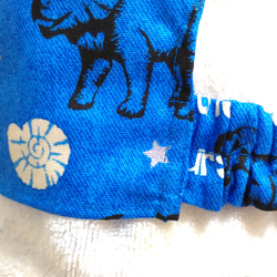 恐竜F（ブルー）子供用三角巾　ゴム紐付 5枚目の画像