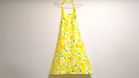 レモン  色・サイズ・タイプが選べる　大人用エプロン　 2枚目の画像
