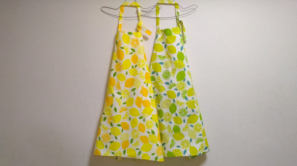 レモン  色・サイズ・タイプが選べる　大人用エプロン　 10枚目の画像