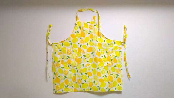 レモン  色・サイズ・タイプが選べる　大人用エプロン　 8枚目の画像
