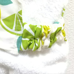 レモン（グリーン）子供用三角巾　ゴム紐付 5枚目の画像